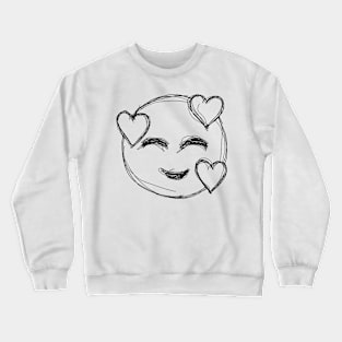 Dark and Gritty Face with Hearts Crewneck Sweatshirt